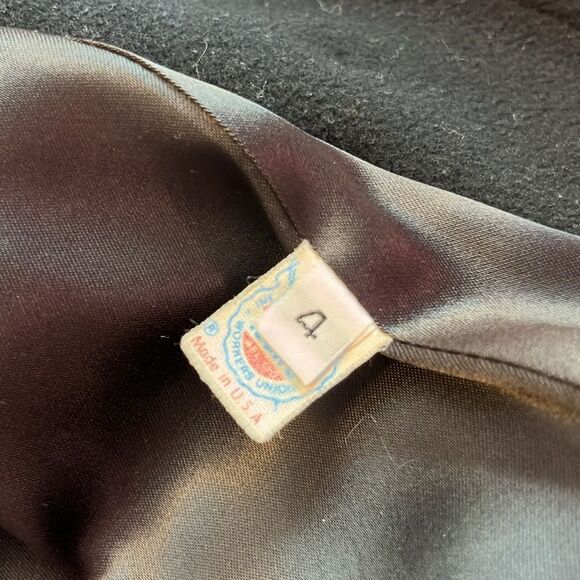 Vintage Joseph the Furrier Regency Cashmere Swing Coat Wool 80s 90s Black Sz 4 - Picture 11 of 11